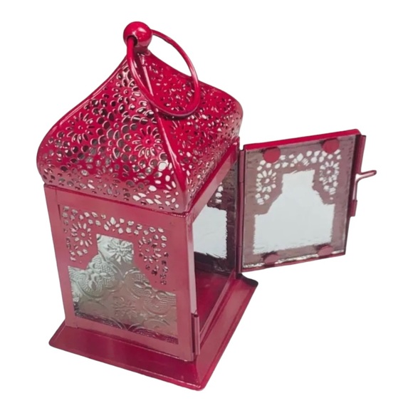 Fair Trade Maroon Moroccan Style Lantern - Picture 4 of 8